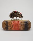 Alexander McQueen Python Knuckle Box Clutch Bag - Lyst