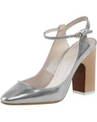 Chloé Metallic Leather Anklestrap Pump - Lyst