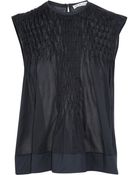 See By Chloé Pleated Cottonvoile Top - Lyst