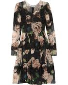 Dolce & Gabbana Floral Print Silk-blend Dress - Lyst