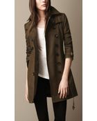 Burberry Brit Midlength Cotton Poplin Trench Coat - Lyst