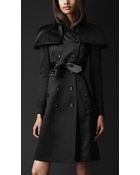 Burberry Prorsum Twotone Caped Trench Coat - Lyst