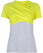 Carven Draped Short Sleeved Top - Lyst