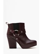 Nasty Gal Punch Harness Boot Oxblood - Lyst