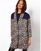 ASOS Collection Asos Blocked Cheetah Coat - Lyst