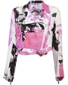 Christopher Kane Printed Silk Biker Jacket - Lyst