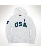 Polo Ralph Lauren USA Fleece Hoodie - Lyst