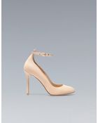 Zara Studded Court Shoe with Ankle Strap - Lyst