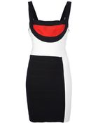 Hervé Léger Colour Block Dress - Lyst