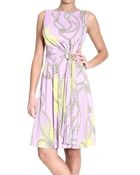 Versace Sleeveless Jersey Printed Dress - Lyst