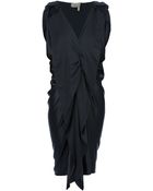 Lanvin Draped Dress - Lyst