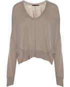 Alexander Wang Cropped Fine-knit Wool Sweater - Lyst