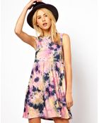 Asos Smock Dress in Tie Dye Print - Lyst