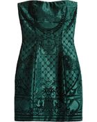 Balmain Brocadeeffect Embossed Velvet Mini Dress - Lyst