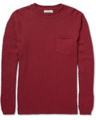Oliver Spencer Lattice-knit Cotton Crew Neck Sweater - Lyst