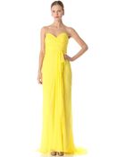 Notte By Marchesa Strapless Silk Chiffon Gown - Lyst