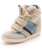Serafini Manhattan Wedge Sneakers with Denim - Lyst