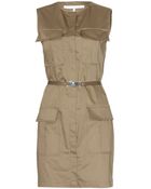 Victoria, Victoria Beckham Belted Safari Dress - Lyst