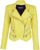 Balmain Quilted Leather Biker Jacket - Lyst
