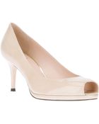 Stuart Weitzman Peep Toe Shoe - Lyst