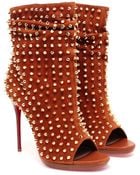 Christian Louboutin Guerilla Studded Suede Ankle Boot - Lyst