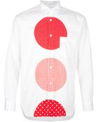 Comme Des Garçons Contrast Circle Print Shirt - Lyst