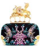 Alexander McQueen Hummingbird Embroidered Box Clutch - Lyst