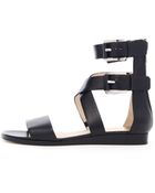 MICHAEL Michael Kors Josephine Flat Leather Sandal - Lyst