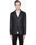 John Varvatos Black Coated Cotton Multi button Blazer - Lyst