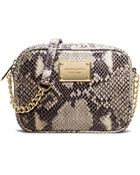 MICHAEL Michael Kors Jet Set Snakeembossed Crossbody - Lyst