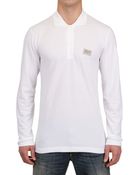 Dolce & Gabbana Long Sleeved Piquet Polo Shirt - Lyst