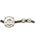 Miu Miu Oxidized Brass and Crystal Brooch - Lyst
