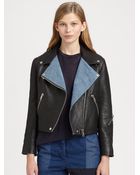 Acne Studios Rita Denimtrim Leather Jacket - Lyst