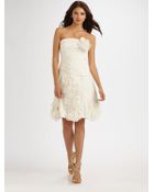 BCBGMAXAZRIA Strapless Micro Taffeta Dress - Lyst