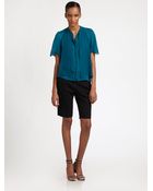 Halston Heritage Chiffonoverlay Silk Top - Lyst