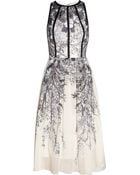 Lela Rose Printed Cotton-voile Dress - Lyst