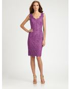 Ml Monique Lhuillier Lace Dress - Lyst