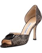 Manolo Blahnik Mollyba Lizardprint Dorsay Pump - Lyst