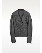 Forzieri Black Leather Motorcycle Jacket - Lyst