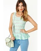 Nasty Gal Fresh Laced Peplum Top - Lyst