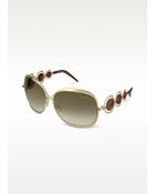 Roberto Cavalli Corallo Logo Discs Metal Sunglasses - Lyst