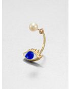 Delfina Delettrez Eye Pearl Stud Single Earrings - Lyst