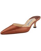 Manolo Blahnik Suede Rosette Slingback - Lyst