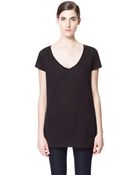 Zara Basic V-neck T-shirt - Lyst