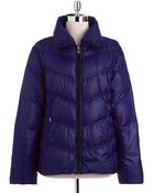Guess Quilted Zip-front Down Coat - Lyst