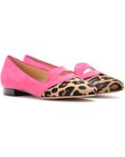 Charlotte Olympia Bisoux Suede Slipperstyle Loafers - Lyst