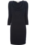 Michael Kors Draped Chain Detail Dress - Lyst