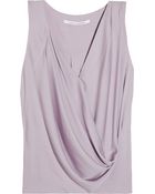 Diane von Furstenberg Rina Draped Stretchsilk Top - Lyst