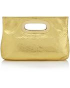 MICHAEL Michael Kors Berkley Metallic Python Clutch - Lyst