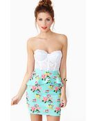 Nasty Gal Rosebud Peplum Skirt - Lyst